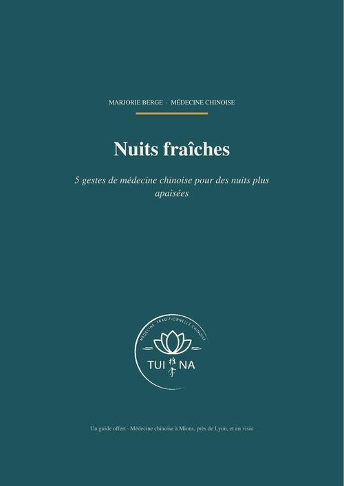 Couverture du guide Nuits fraîches par Marjorie Berge